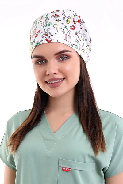 Bilenn Tekstil Șapcă digitală unisex cu modele - 6518 Simboluri albe de sănătate