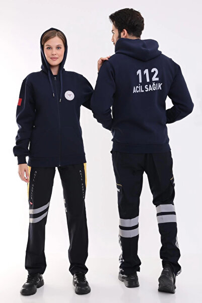 Bilenn Tekstil 112 Cardigan cu glugă unisex pentru îngrijire medicală de urge...