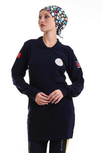 Bilenn Tekstil 112 Emergency Health Collar Tshirt Tunic Printed - Navy Blue