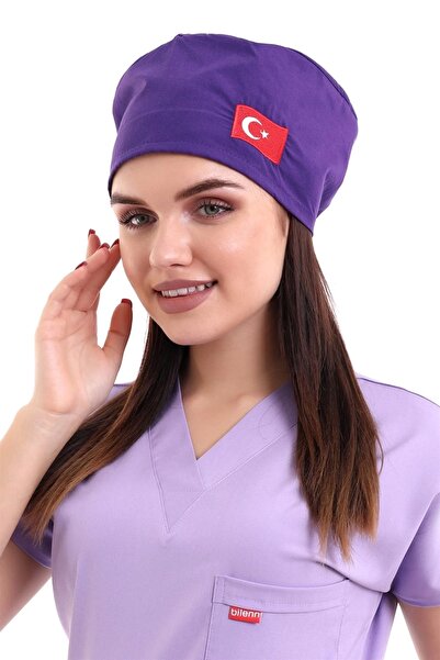 Bilenn Tekstil 128 Steagul de cap violet brodat