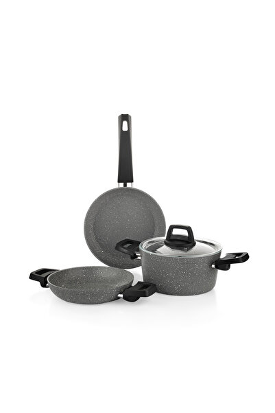 Schafer Eternal Set of 3 18 cm Pots 18 cm Saucepan 18cm Frying Pan Gray