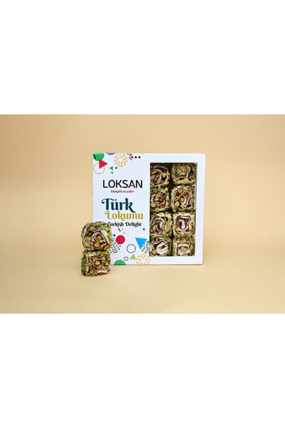 LoKSaN P.antep Fıstık Kaplamalı Antep Fıstıklı Sarma Lokum 300gr (FISTIK RÜYASI)