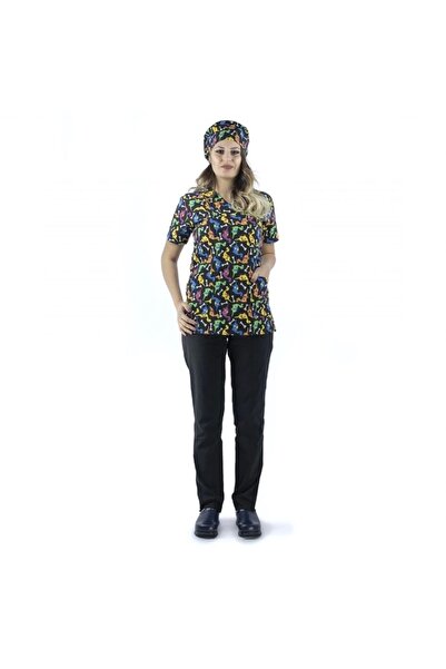 Bilenn Tekstil بلوزة منقوشة بياقة مغلف - 9006 دينو