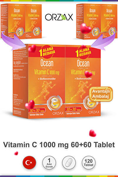 Ocean Orzax Vitamin C 1000 Mg 30 Tablets 4 Pcs