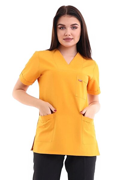 Bilenn Tekstil قميص نسائي ذو ياقة مغلف - 09 خردل