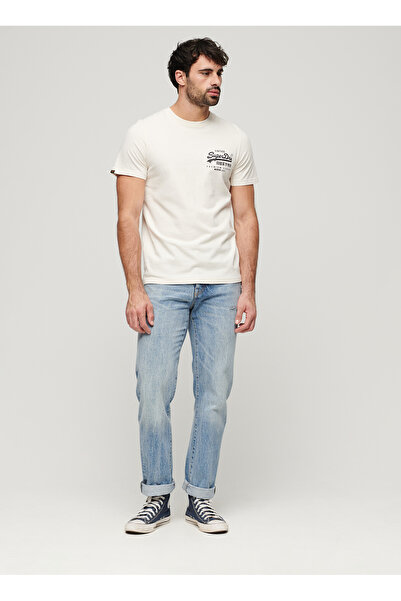 SUPERDRY Bisiklet Yaka Baskılı Krem Erkek T-Shirt M1011897A22C_TOKYO VL GRAPH...