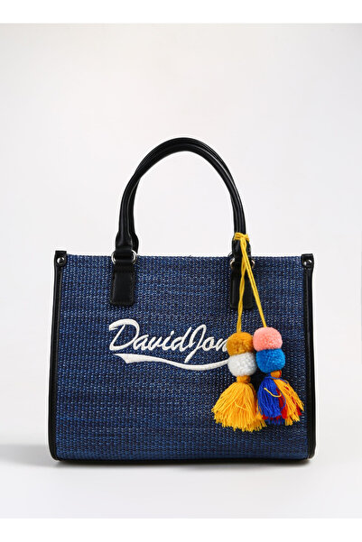 David Jones Mavi 23x30x13 cm Hasır Kadın Omuz Çantası CM6674