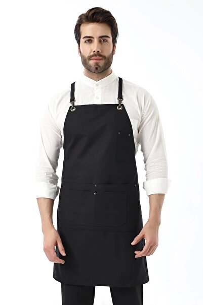 Bilenn Tekstil Șorț negru cu buzunare duble pentru barista