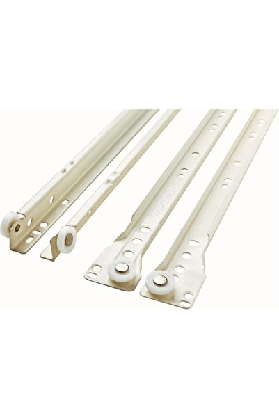 HOBİDABİ Klasik Kızaklı Çekmece Rayı Beyaz 50 Cm Çekmece Rayları Beyaz