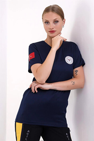 Bilenn Tekstil 112 Dry Touch unisex cu mânecă scurtă - bleumarin