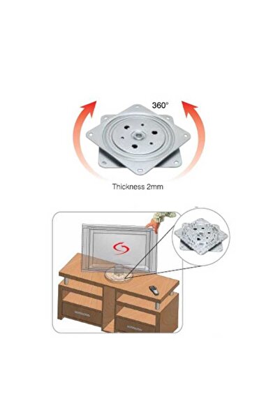 Sese Kare Metal Döner Tv Tabure Altlığı Metal - Mob30