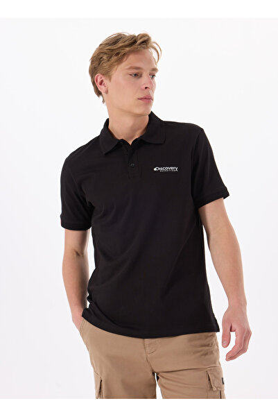 Discovery Expedition Siyah Erkek Basic Polo T-Shirt D4SM-TST3248