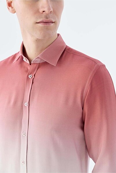 Jakamen Gül Kurusu Comfort Fit Düğmeli Yaka Kolay Ütülenebilir Gömlek