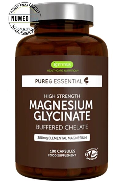 Igennus High Strength Magnesium Glycinate Buffered Chelate, 380mg, 180 Capsules