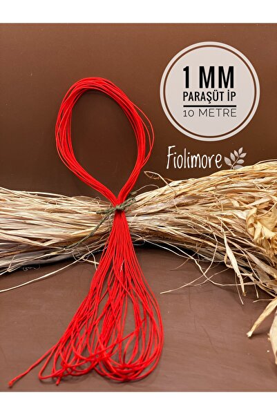 Fiolimore Paraşüt Ipi Kırmızı 1.kalite 10 Metre Takı Bileklik Ipi