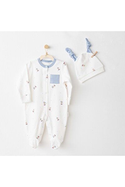andywawa Baby Boy Hat and Romper Set Ecru