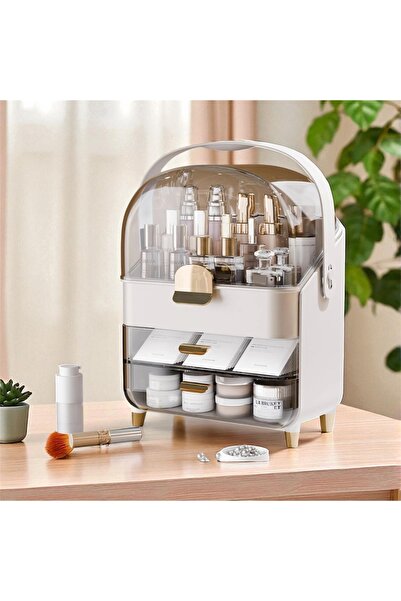 Genel Markalar Çok Amaçlı 3 Çekmece ve Üst Kapaklı Makyaj Organizeri Depolama...