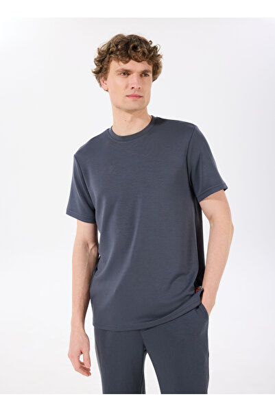 Discovery Expedition Antrasit Erkek Bisiklet Yaka Loose Fit T-Shirt D4SM-TST3277