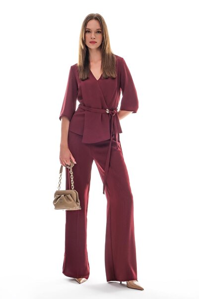 EXPLOSION Asimetrik Kesim Beli Kuşaklı Bluz