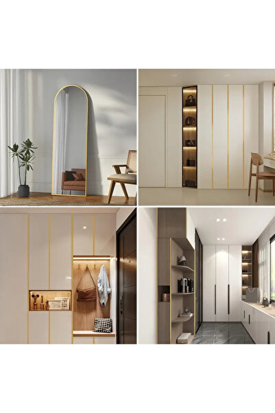 MaffStuff Bandă decorativă autoadezivă auriu din oțel inoxidabil nichelat pentru pereți și mobilă MaffStuff®