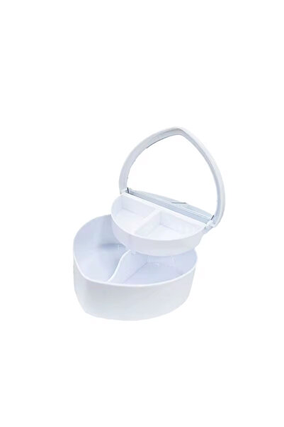 Epilons Kalp Tasarımlı Aynalı Takı beyaz renk Saklama Kutusu