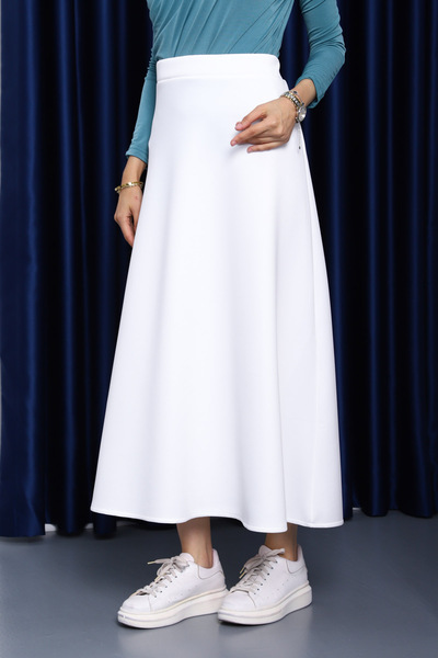 İmajButik Екрю Еластична спідниця з гумкою