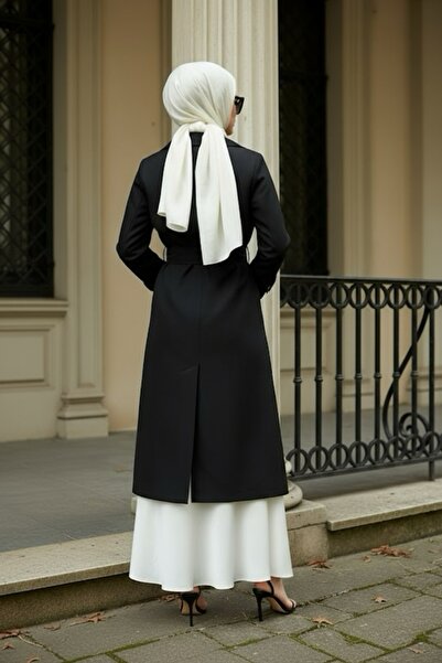 Zeneva Collection Μαύρο - 100% βαμβάκι, εξαιρετικά μακρύ (120 εκ.) γυναικείο μαντήλι τύπου καμπαρντίνα