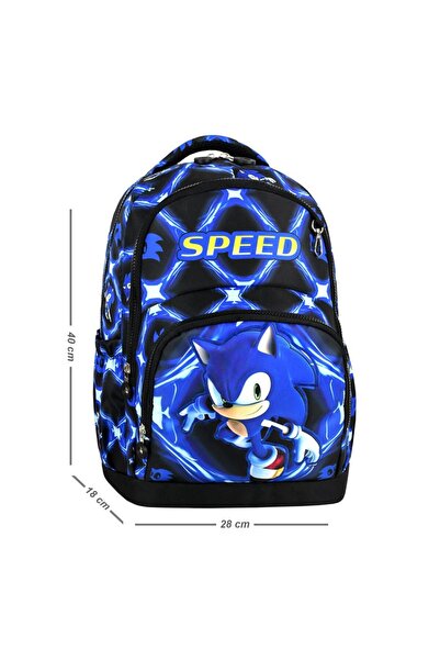 ATHLETIC Okul Çantası Erkek Okul Çantası 3lü Set Okul Çantası Sonic Desenli Lüx Okul Çantası Termal Beslenme