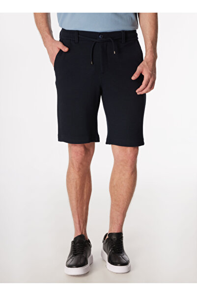 Fabrika Bağlamalı Bel Basic Lacivert Erkek Bermuda Şort F4SM-SHT-0757
