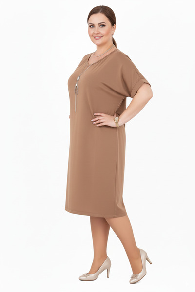 Barato Λινό φόρεμα Premium με λεπτομέρεια τσέπης σε μεγάλο μέγεθος