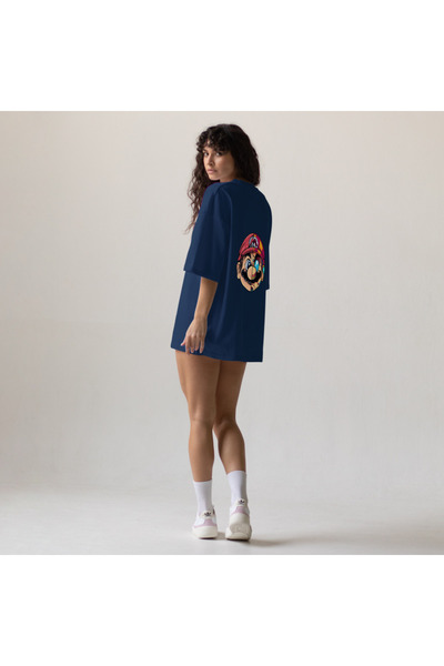 OEM Oversized T-Shirt with Super Mario Graphic, Size S, Color Blue