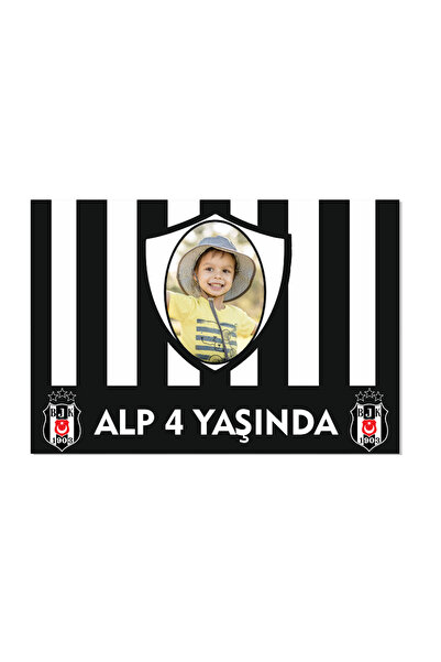 emrestore Beşiktaş afiş pankart kişiye özel doğum günü yazısı 35x50 boyut