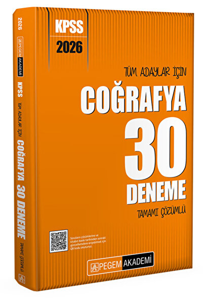 Pegem Akademi Yayıncılık Pegem 2026 KPSS Coğrafya 30 Deneme Çözümlü Pegem Aka...