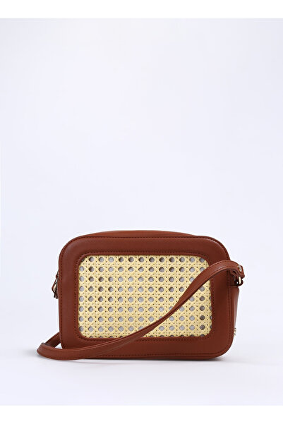 Fabrika Kahve - Bej Kadın 22x15x8 cm Çapraz Çanta HAZERAN-AYMAN