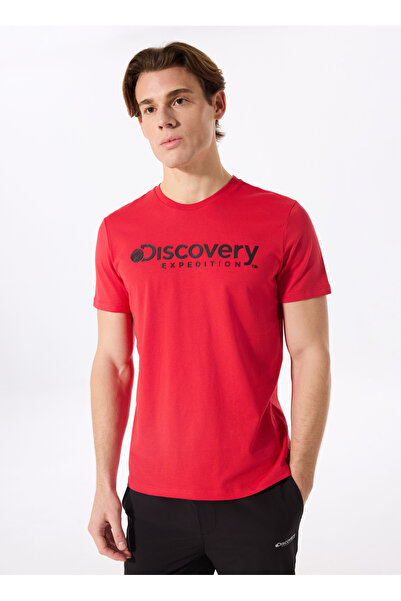 Discovery Expedition Kırmızı Erkek Bisiklet Yaka T-Shirt D4SM-TST3290
