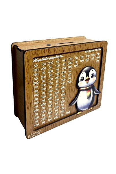 Limly Tasarım 10.000 ₺ kumbara - penguen figürlü hedef kumbara