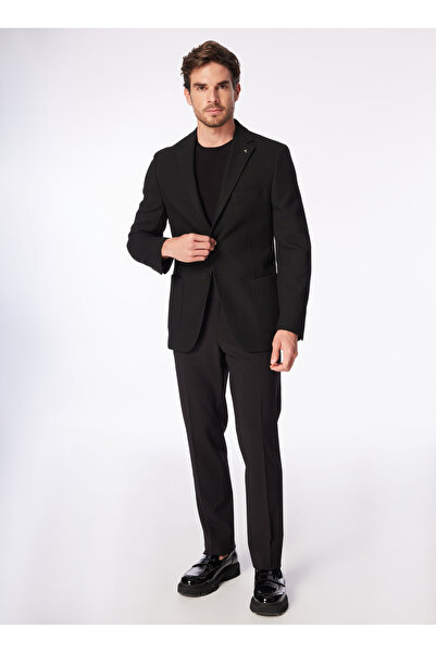 Fabrika Siyah Erkek Mono Yaka Basic Ceket F4SM-CKT 0278