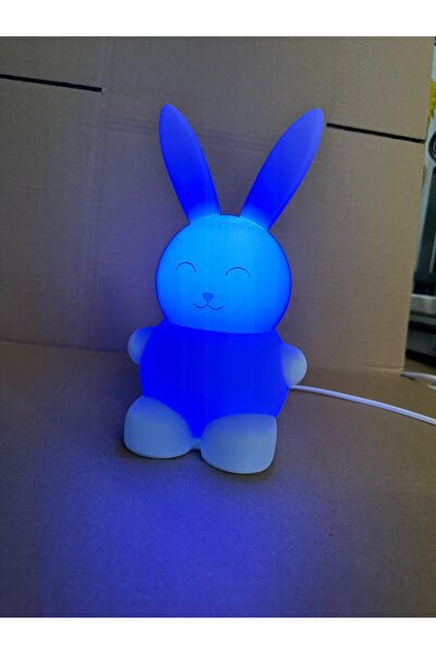 Rekatech Rabbit Night Light - Rabbit Modern Decorative Table Lamp Lampshade - 23 cm