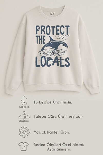 Alfa Tshirt Orca Blue Printed 3 Thread Ecru Sweat (Children - Adult)