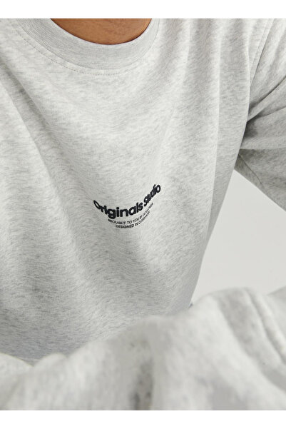 Jack & Jones Bisiklet Yaka Beyaz Melanj Erkek Sweatshırt JORVESTERBRO SWEAT CREW NECK NOOS