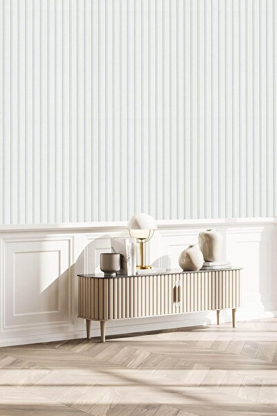 Bien Duvar Kağıtları Bien Exclusive Lambri Panel Naturel Açık Ahşap Duvar Çıtası Desenli Duvar Kağıdı 5,30 M²