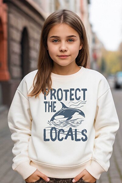 Alfa Tshirt Orca Blue Printed 3 Thread Ecru Sweat (Children - Adult)