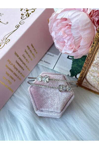 Perry Accesories سوار فولاذي فاخر مرصع بحجر الزركون الوردي، سوار على شكل فراش...
