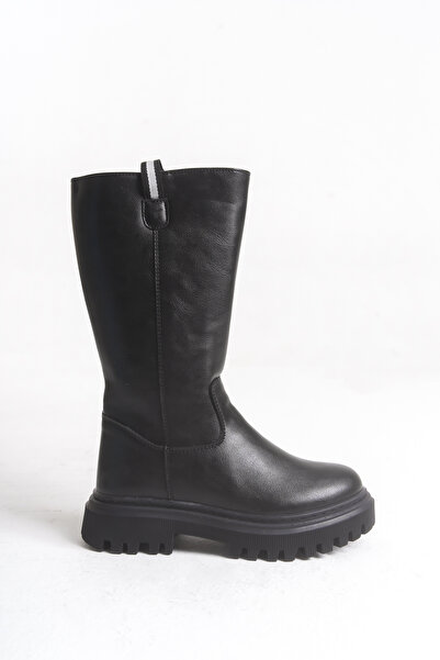 Moda Lime Χειμερινές μπότες για κορίτσια με μακρύ φερμουάρ, απλό μοντέλο, αδιάβροχο, χοντρό, εύκαμπτο, άνετο πάτο