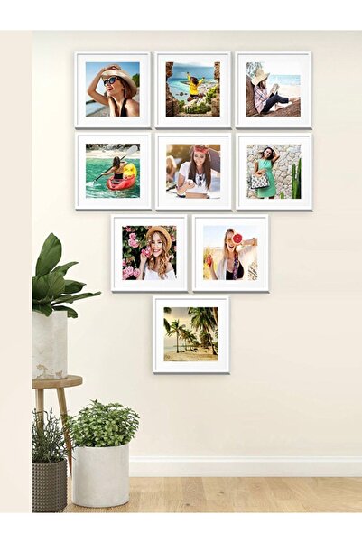 Genel Markalar Duvara Yapışan Sök-tak Beyaz Çerçeve 3'lü Set 20x20 Cm.