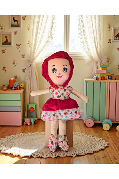 grs oyuncak Özel Üretim Oyuncak Bez Bebek 50cm Kırmızı Elbiseli Kız Çocuk Oyuncakları Eğitici Oyuncak