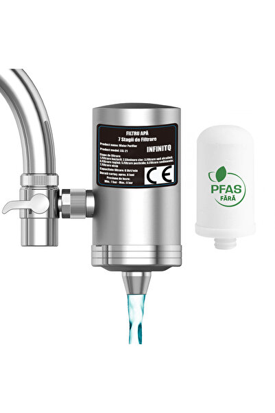 INFINITQ Filtru de apă cu 7 stagii de filtrare, montare la robinet, elimină c...