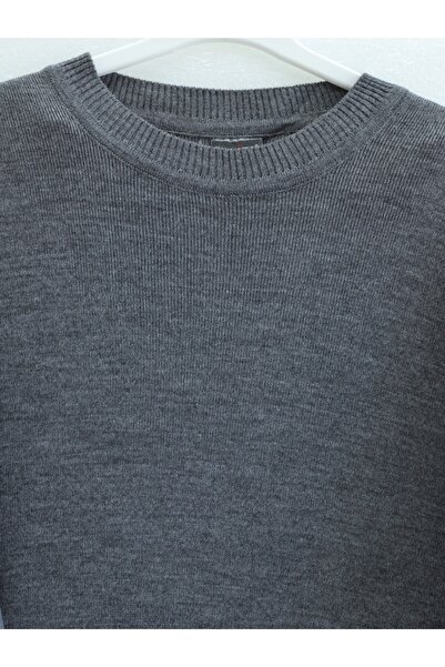 Modamorfo Πλεκτό φόρεμα με λάστιχο στο μανίκι και λεπτομέρεια πομπομ - Καπνιστό