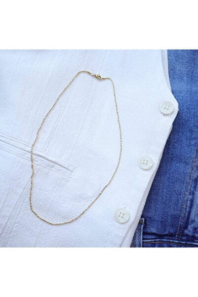 B Design jewelry قلادة تويست فولاذية رقيقة ملتوية