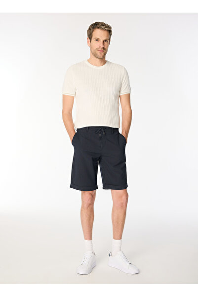 Fabrika Lacivert Erkek Basic Çizgili Bermuda Şort F4SM-SHT 0331